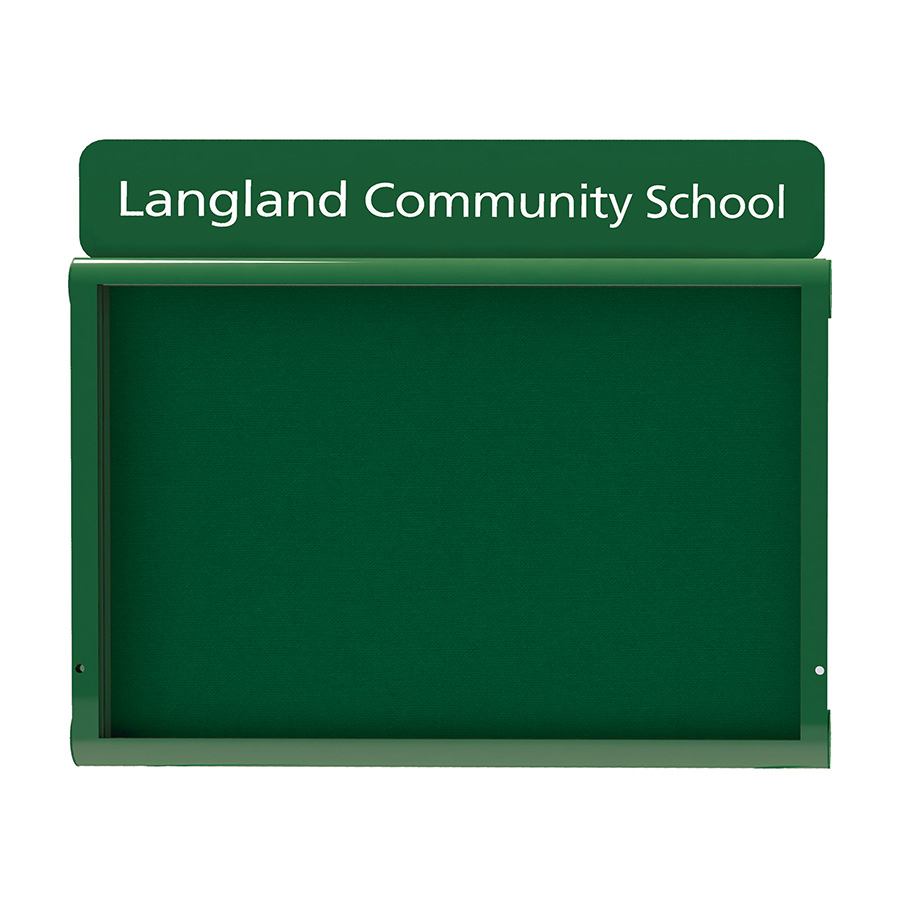 Wall Mounted Weathershield External Noticeboard With Personalised Header Panel